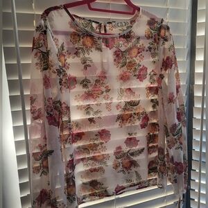 Pink Rose Ruffled Blouse